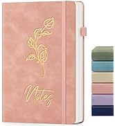 ALKALO Lined Journal Notebook for Women Men, A5 Hardcover Leather Journals for Writing, 200 Pages...