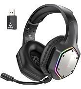 2.4GHz Wireless Gaming Headset for PC, PS4, PS5, Gaming Headphones with Noise Cancelling Micropho...