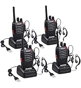 Proster Rechargeable Walkie Talkies 2 Pair - Long Range Two Way Radios 16 Channel Handheld Walky ...