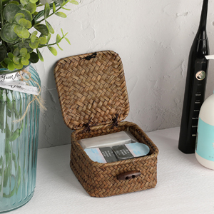 Wicker Basket for Shelf Woven Wicker Storage Bins wicker shelf basket Handwoven Natural Basket Bin