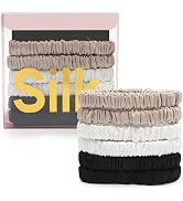 6Pcs Silk Hair Ties Small 22 Momme 100% Pure Mulberry Silk Scrunchies for Women Girls Thin Skinny...