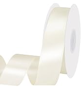 woric Ivory Satin Ribbon 1 Inch 30 Yards Cream Ribbon | Double Faced Polyester Satin for Wedding ...