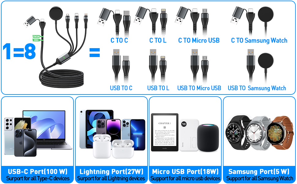 multi charging cable fast charge samsung watch