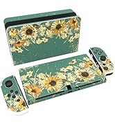 PlayVital Full Set Protective Stickers for Nintendo Switch OLED Model, Customized Vinyl Decal Ski...