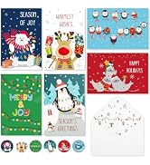Thboxes Christmas Cards with Envelopes & Stickers, 36 Pack 4x6 Inch Merry Christmas Cards, Funny ...