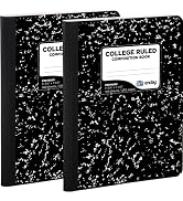Composition Notebooks College Ruled Paper, Black Marble Composition Notebook, Premium Hard Cover ...