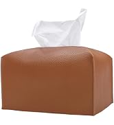 Hapforever 1PC Extra Large Rectangle Tissue Box Cover, PU Leather Rectangular Tissue Box Holder w...