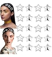CHAOBANG 20PCS Shining Star Hair Clips,10 Sparkly Star Bobby Pins,10 Silver Snap Hair Clips, Y2K ...