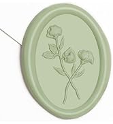 UNIQOOO 3D Floral Wax Seal Stickers - 50 Pcs Elegant Oval Sage Green Self-Adhesive Seals for Wedd...