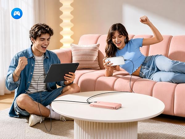 portable charger with built in cable