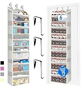 over the door organizer, Solid Bamboo Board (Not Plastic!) 6-Tier Heavy Duty 75LB, 12 Side Pocket...