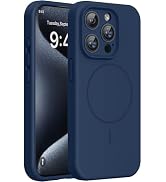 Miracase Silicone & Magnetic for iPhone 15 Pro Case, Dark Blue | Compatible with MagSafe, Liquid ...