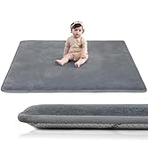 Huloo Sleep Baby Play Mat for Floor,1.3" Thick Elasti-Foam 50"×50" Playpen Mat for Tummy Time,Non...