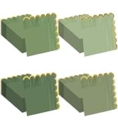 FALIZIFU 50 Pieces 2-Ply Green Scalloped Napkins with Gold Foil Cocktail Napkins Disposable Paper...