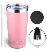 MEZMUT 20oz Tumbler Coffee Travel Mug with Daul Lid and Straw, Stainless Steel Double Wall Vacuum...
