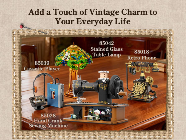 Vintage Hand Crank Sewing Building set