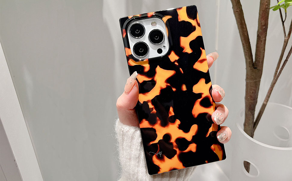 Square Tortoise Frame Print iPhone 14 13 promax case