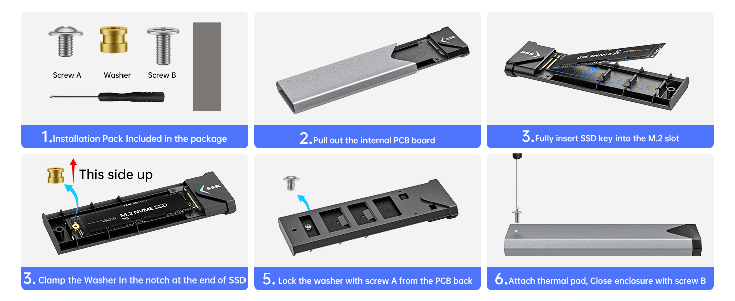 M.2 NVME PCIe SSD Enclosure