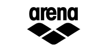 arena logo in black on white background, racing and training swimwear equipment sportswear