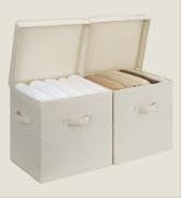 StorageWorks Fabric Storage Bins with Lids, Stackable Closet Storage Boxes with Handles, Decorati...