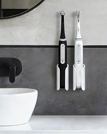 White electric toothbrush holder