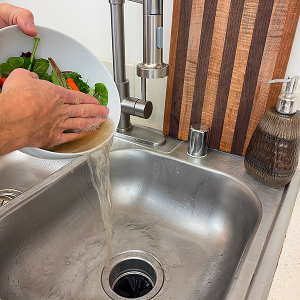 Final rinse of veggies