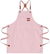 ARBINSON Chef Aprons for Men Canvas Apron with Large Pockets and Adjustable Neck Strap for Cookin...