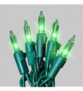 HEYFUNi Green Mini Christmas Lights, 50 Count 13FT Green Wire Plug in | Green incandescent bulbs ...