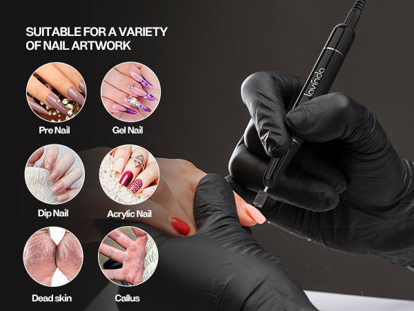 Power nail drill for sharping, polishing, removing gel and acrylic nails