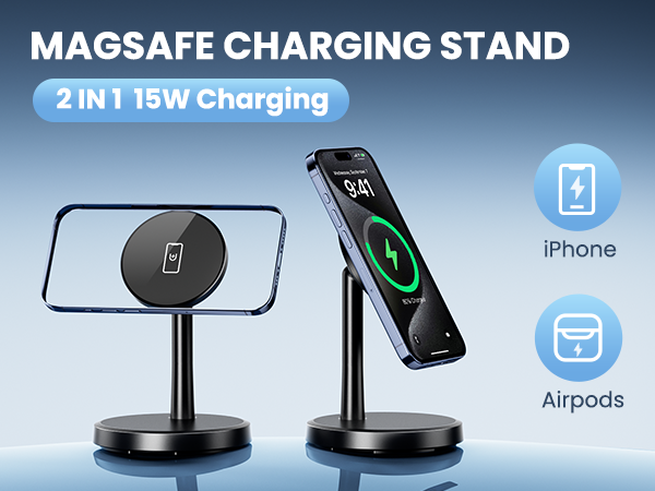 wireless charger iphone Stand 15W Fast Mag-Safe Charger for iPhone