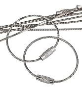 Pawfly 5 Inch/10 Inch Wire Keychain Cable Large Stainless Steel Key Ring Loop Holder, 20/50/100 Pack