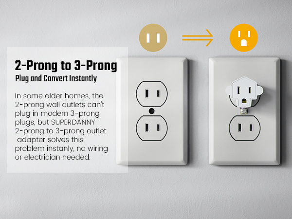 2 to 3 prong outlet adapter