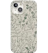 Casely iPhone 15 Case | Sage Garden | Green Floral | Classic Slim Design | Compatible with MagSafe