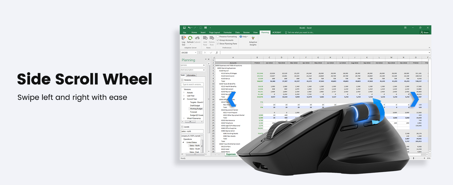 Ergonomic Mouse with Side Scroll