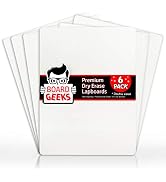 Board Geeks Mini Dry Erase Board Lapboard 9"x12"- 6 Portable Student White Boards for Students, C...
