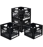 ORGANIZE-IT! 4 Pack Storage Milk Crate, Heavy Duty Versatile Box Organizers with Easy-Grip Handle...