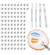 ZJO 100 PCS Nail Sponges for Ombre with Nail Art Palette, 2 Metal Grabbers and 2 Stirring Sticks,...