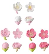 12 Pcs Pink 3D Sakura Flower Fridge Magnet, Girl Cute Magnets for Locker Decor, Whiteboard Magnet...