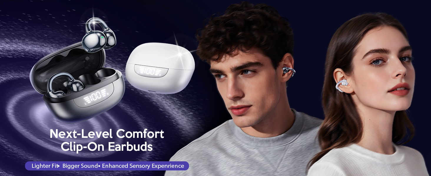 Clip On Earbuds Wireless Headphones