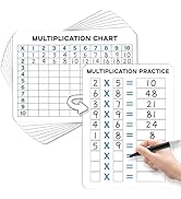 Naozinebi 24Pcs Dry Erase Multiplication Chart Multiplication Table Double Sided Times Table Card...