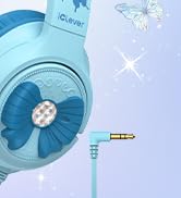 iClever C371 Kids Headphones, 85dBA Safe Sound, Over-Ear Foldable Kids Wired Headphones 3.5mm Jac...