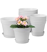 homenote Plant Pots,6/7.5 Inch Flower Pots for Plants Plastic Planters for Indoor with Multiple D...