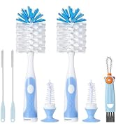 Anivona Baby Bottle Brush Set, Baby Bottle Cleaner,2Pcs Bottle Brush with Stand, 2 Hidden Nipple ...
