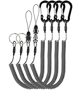 Lix&Rix Spiral Stretchy Coiled Lanyard with Carabiner Clamps Fishing Equipment Tool Tether Leash,...