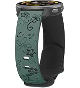 Floral Band Compatible with Garmin Venu 3 Venu 2, 22mm Soft Silicone Cute Women Two-Tone Flower S...