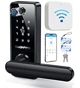 Wi-Fi Smart Lock, Fingerprint Keyless Entry Door Lock with Handle, Smart Lock for Front Door Anti...