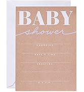 American Greetings Baby Shower Invitations with Envelopes, Kraft Style (25-Count)