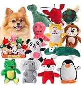 LEGEND SANDY Squeaky Dog Toys for Puppy Small Medium Dogs, Stuffed Samll Dog Toys Bulk with 12 Pl...