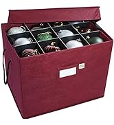 612 Vermont Christmas Ornament Storage Box with Adjustable Acid-Free Dividers, 3 Removable Trays ...