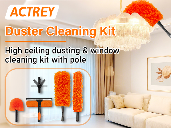 26FT High Reach Duster Cleaning Kit with Extension Pole